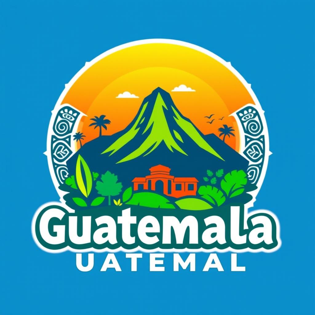 A vibrant and colorful logo for a local travel agency in Guatemala