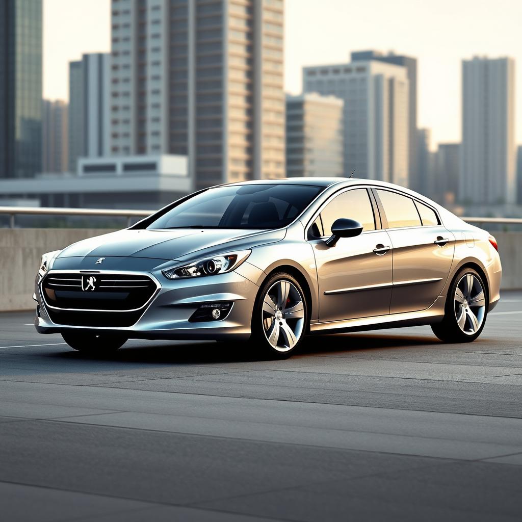 A sleek and elegant car design that combines the body of a Peugeot 407 Allure with the sophisticated features of a Mercedes Benz C180