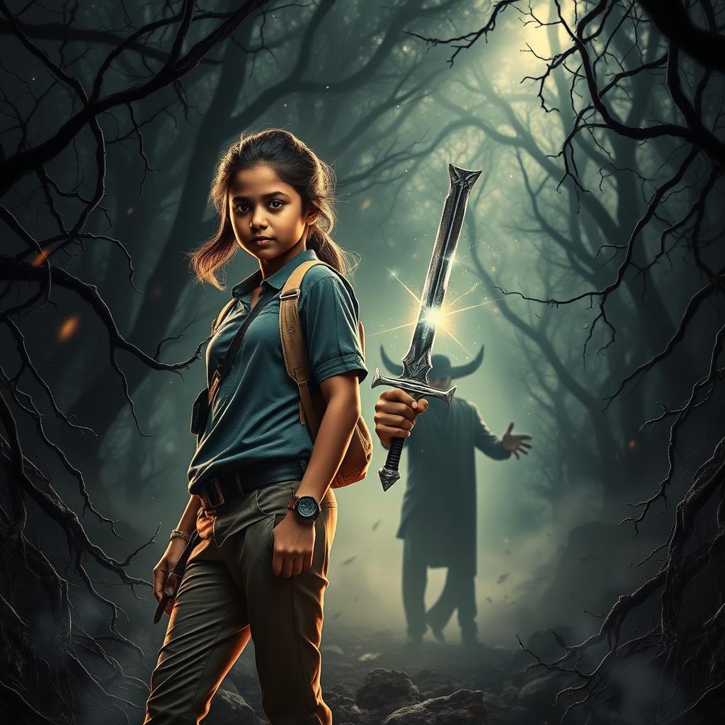 A cinematic action-horror film poster showcasing two young Indian characters, Sweety and Maya, dressed in modern attire that reflects their adventurous spirits