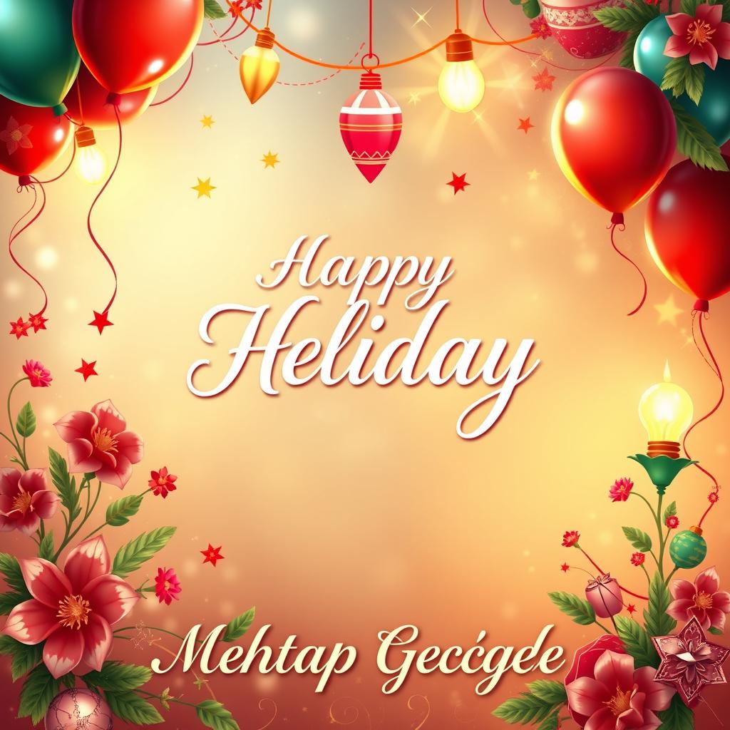 A beautiful and festive digital greeting card for a holiday message, featuring vibrant colors and intricate designs typical of a celebration