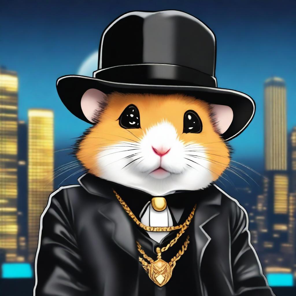 A high-quality digital art image featuring a hamster with a gangster look