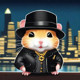 A high-quality digital art image featuring a hamster with a gangster look