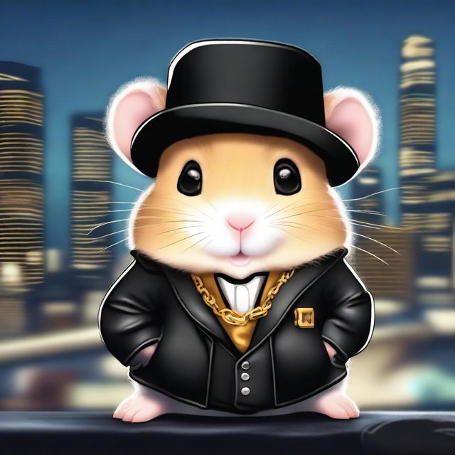 A high-quality digital art image featuring a hamster with a gangster look