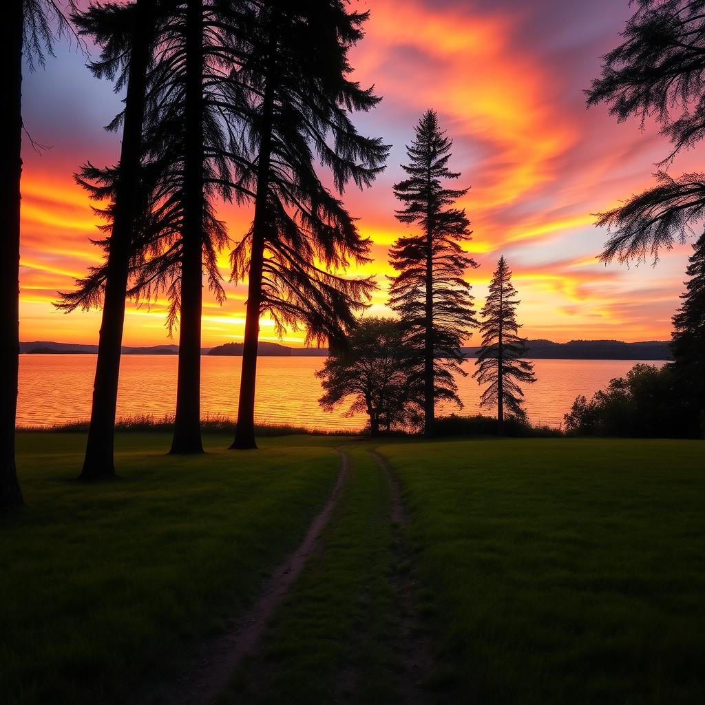 A beautifully edited photograph showcasing a serene landscape