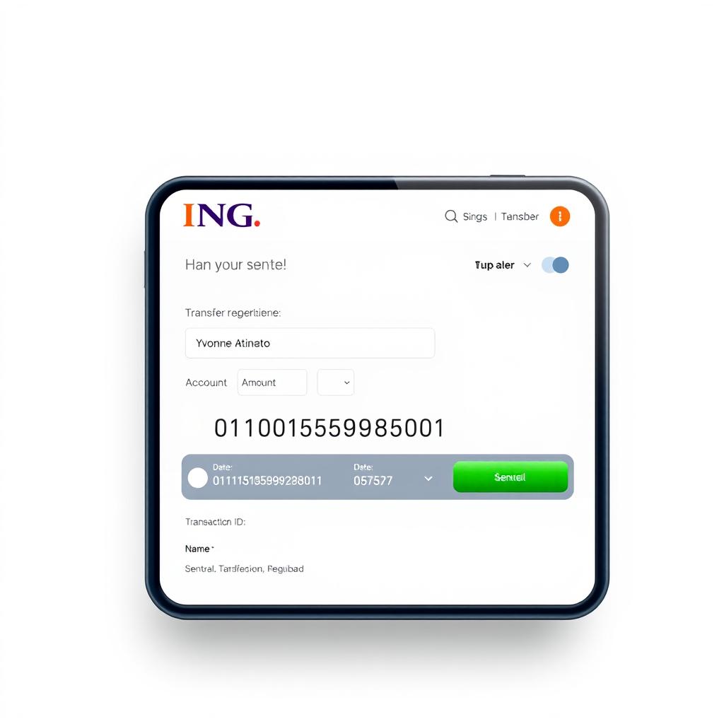 A highly realistic digital illustration resembling a bank transfer screenshot, detailed with professional design elements