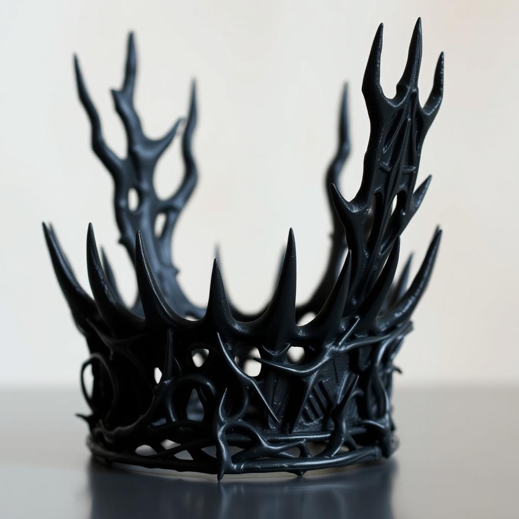 A black crown designed to resemble thorns, symbolizing the King of the Underworld