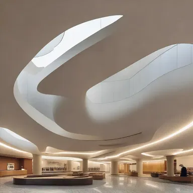 The modernist building design incorporated curved walls reminiscent of an aneurysm, creating a visually captivating structure.