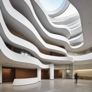 The modernist building design incorporated curved walls reminiscent of an aneurysm, creating a visually captivating structure.