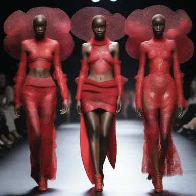 The avant-garde fashion designer showcased a daring collection featuring dresses adorned with intricate patterns resembling aneurysms, challenging conventional style.