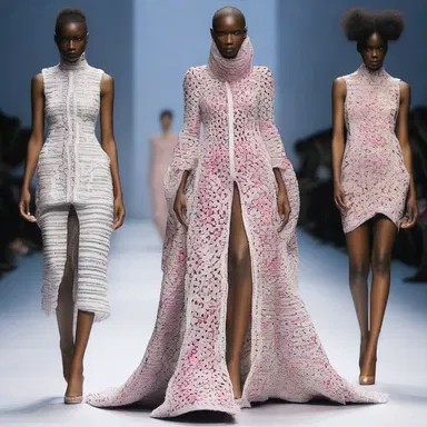 The avant-garde fashion designer showcased a daring collection featuring dresses adorned with intricate patterns resembling aneurysms, challenging conventional style.