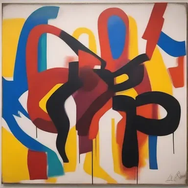The abstract painting depicted the inner struggle of the artist through vibrant shapes resembling aneurysms, leaving viewers captivated by its emotional depth.