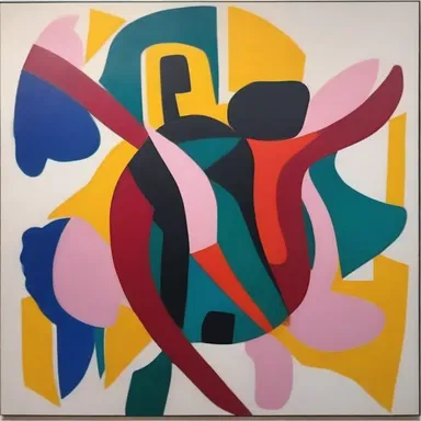 The abstract painting depicted the inner struggle of the artist through vibrant shapes resembling aneurysms, leaving viewers captivated by its emotional depth.