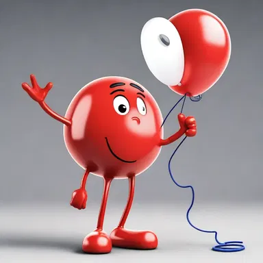 The animated character suffered from a comical aneurysm after accidentally inflating a balloon too much, resulting in a temporarily bloated appearance.