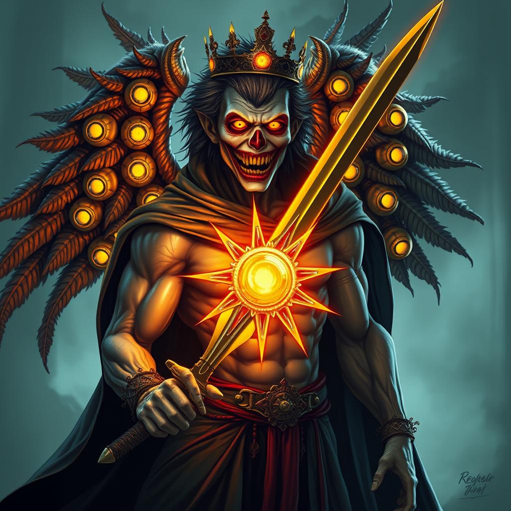 A humanoid, tall, muscular vampire-zombie depicted in full height