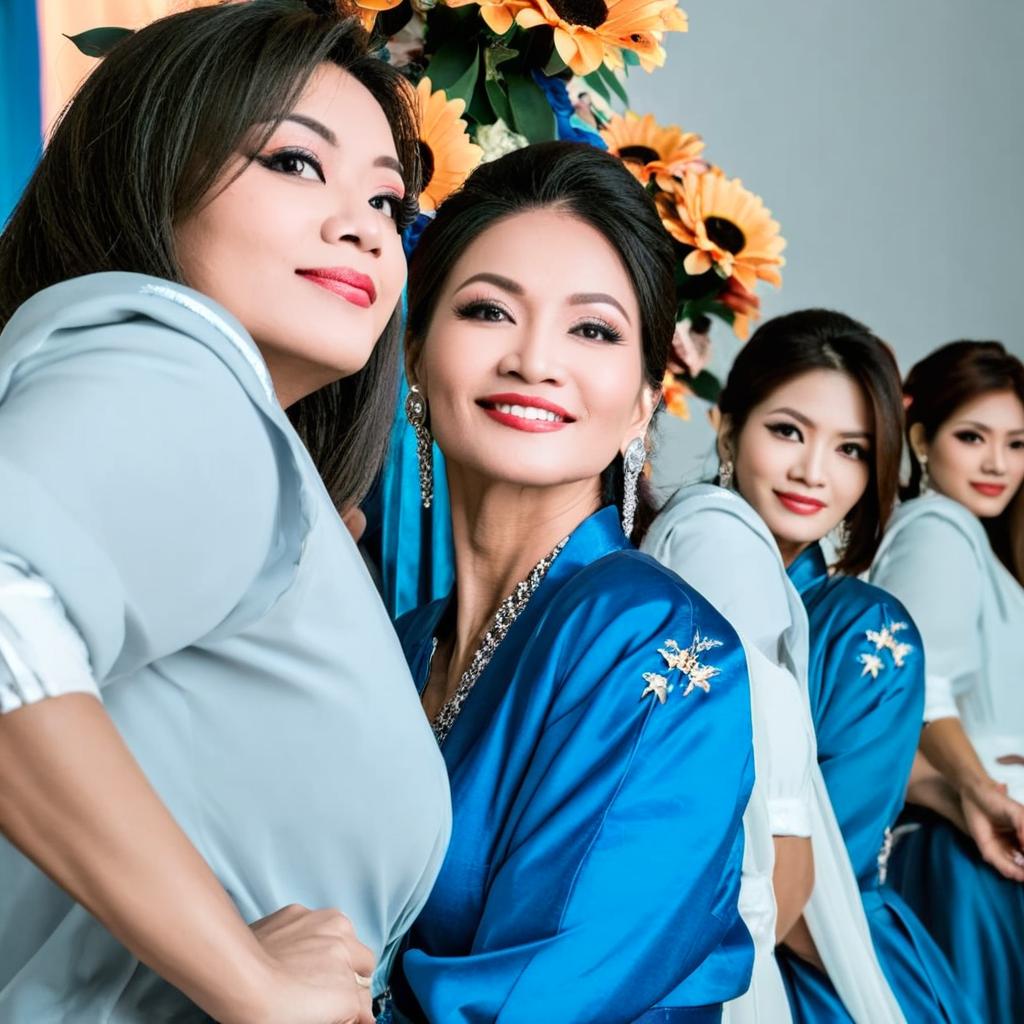 Focus on the person on blue...