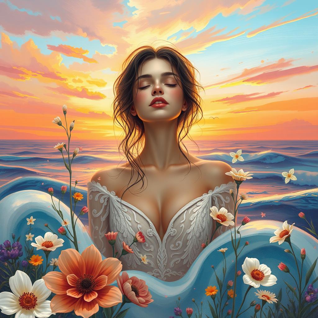 A recreated art piece inspired by the first photo of the user, transformed into an ethereal, dreamlike landscape
