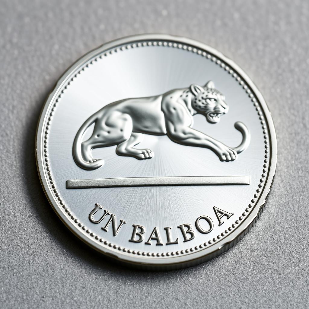 A beautifully designed silver coin featuring an intricately detailed jaguar in a dynamic pose, symbolizing strength and agility, located prominently in the center