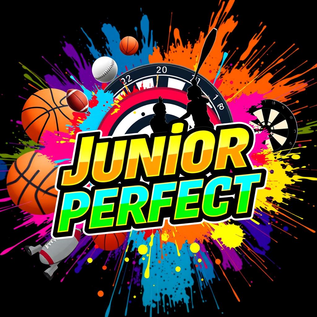An eye-catching profile picture for a trick shot channel named 'Junior Perfect'
