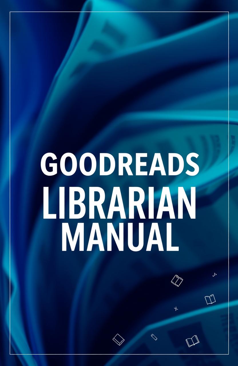 A visually striking book cover for a manual titled 'GOODREADS LIBRARIAN MANUAL'