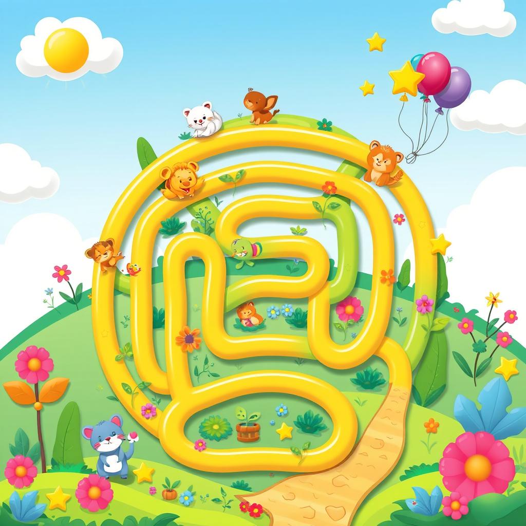 A colorful educational maze for children, featuring fun, engaging labyrinth designs that stimulate problem-solving skills