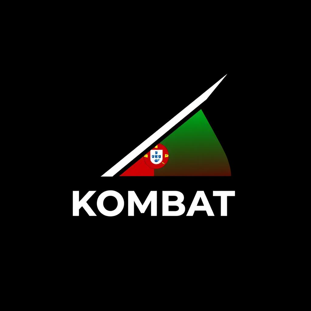 A modern professional logo featuring a triangle design divided to incorporate the small Portuguese flag