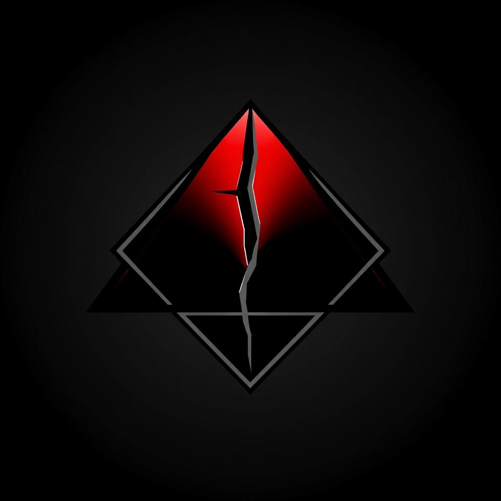 A modern and professional logo featuring a broken red triangle set against a black background, reflecting the theme of martial arts and combat