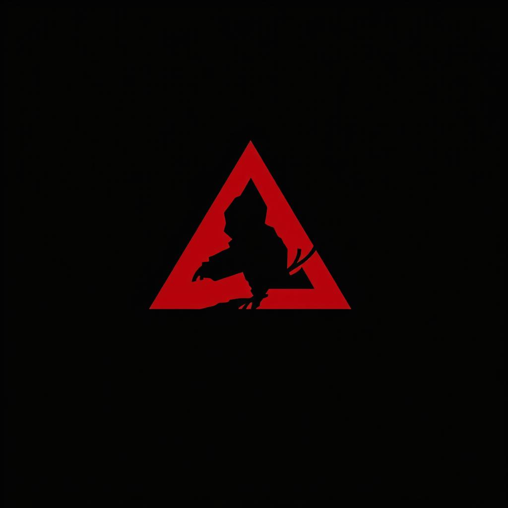 A modern and professional logo featuring a broken red triangle on a black background, symbolizing martial arts and combat