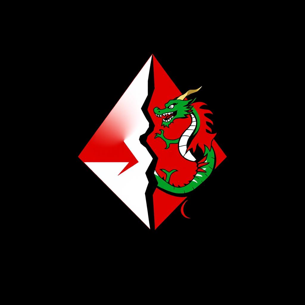 A modern, professional logo featuring a striking design with a broken red and white triangle as the central element