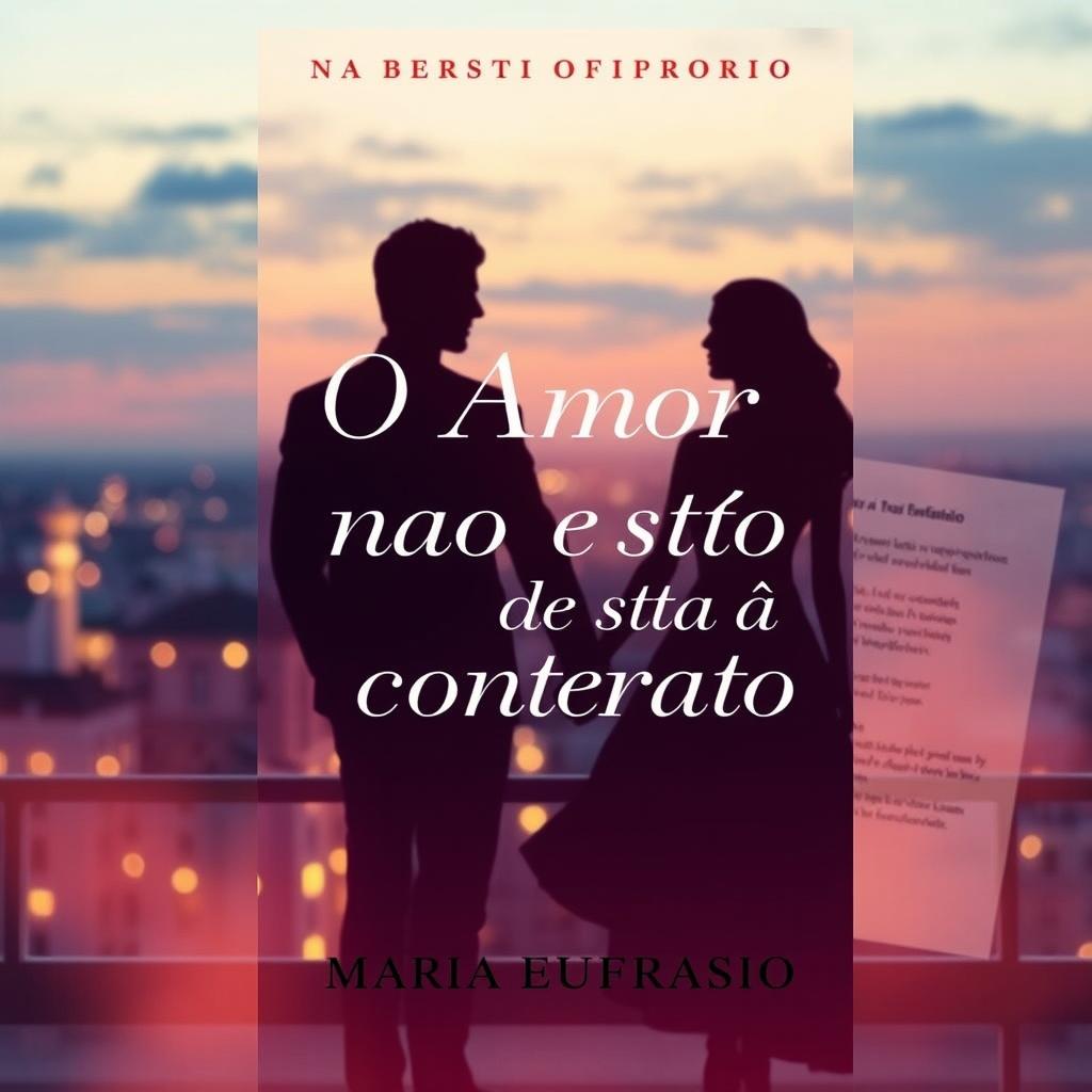 A book cover design with the title 'O Amor Não Está no Contrato' by Maria Eufrasio