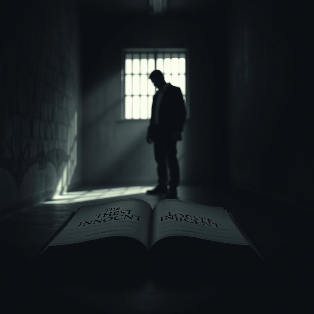 A somber prison cell depicted with dim lighting