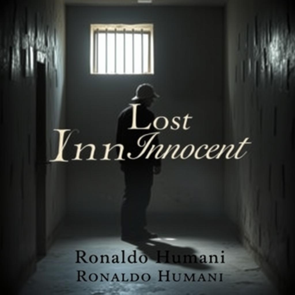 A poignant prison cell interior, characterized by stark, cold walls and a dim atmosphere