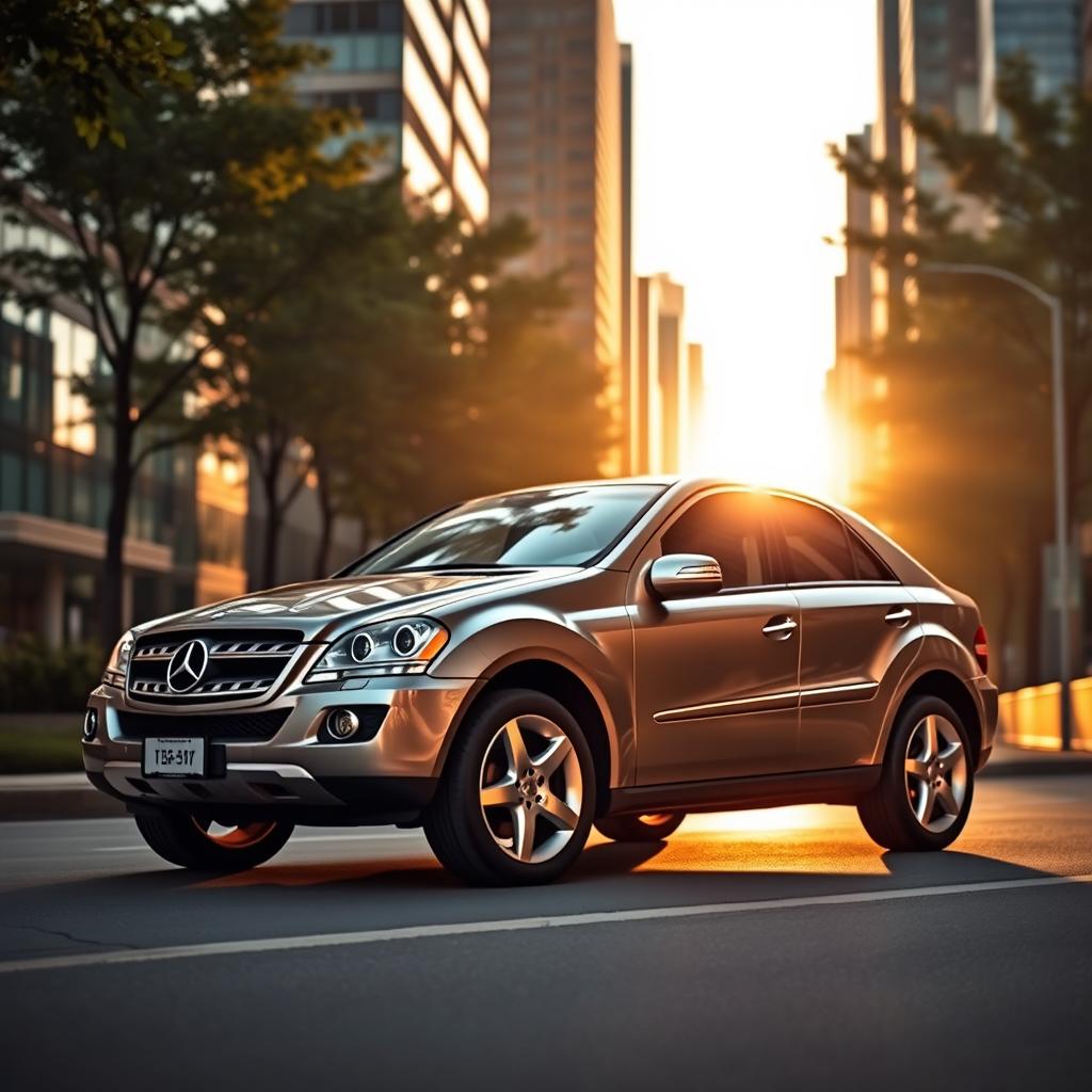 A stunning, high-resolution image of a 2008 Mercedes ML Coupe showcased in an urban setting