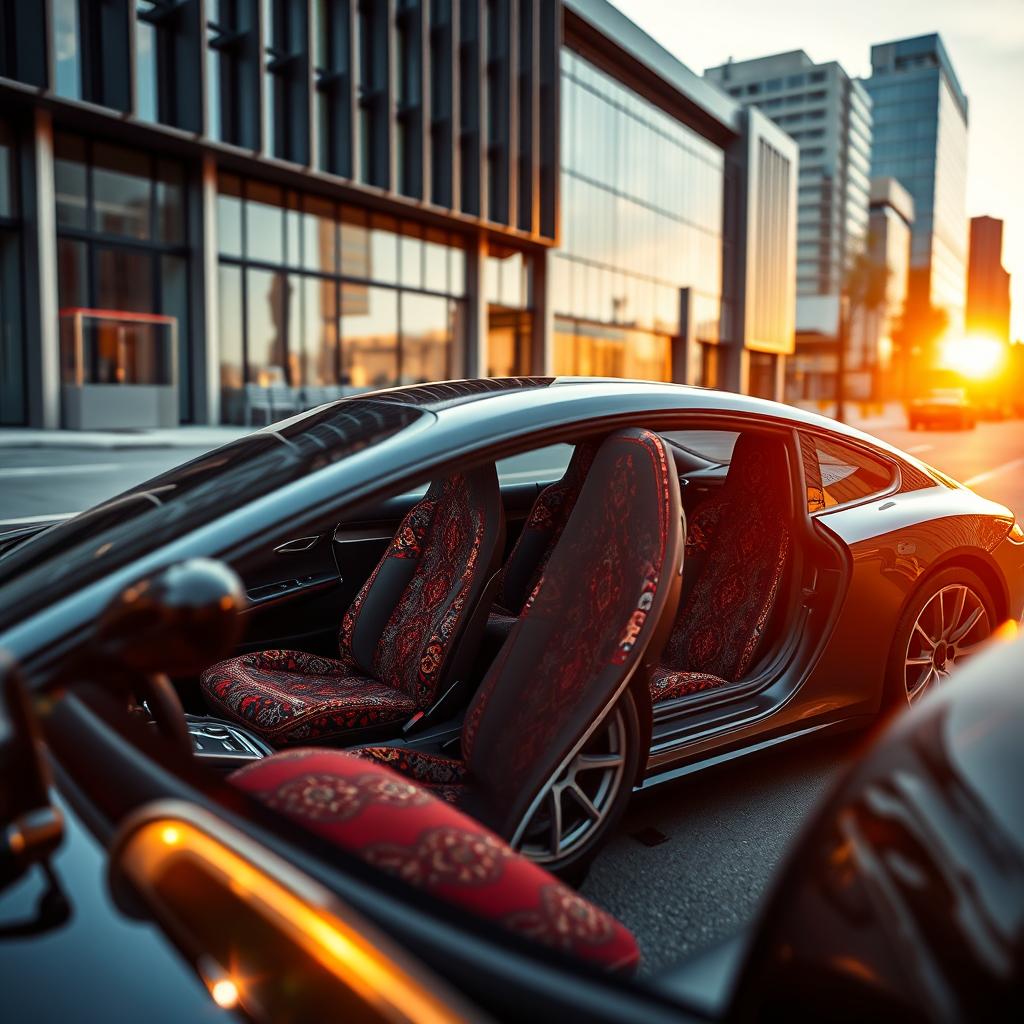 Luxurious Porsche with Persian Carpet Upholstery in Urban Elegance