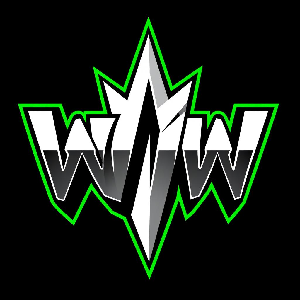 A logo design for a wrestling brand called WVW, featuring a bold and high-impact wrestling aesthetic