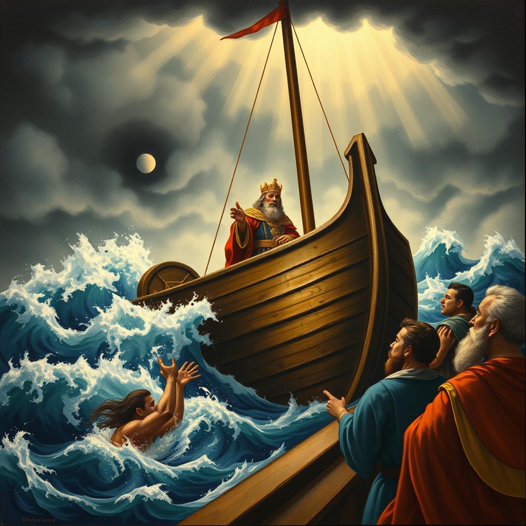 A dramatic and historical scene depicted in the style of Persian miniature painting