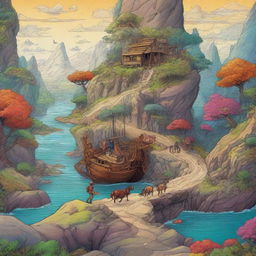 A high-resolution digital art showcasing a long and arduous journey