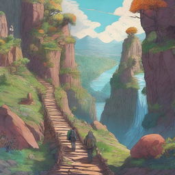 A high-resolution digital art showcasing a long and arduous journey