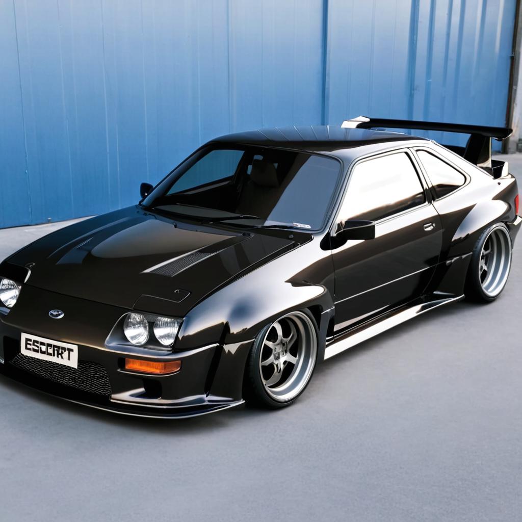 Use the Ford Escort GL as a base to create a body kit to be like the Mazda RX-7 fortune widekit, making it as close as possible, even slightly wider.