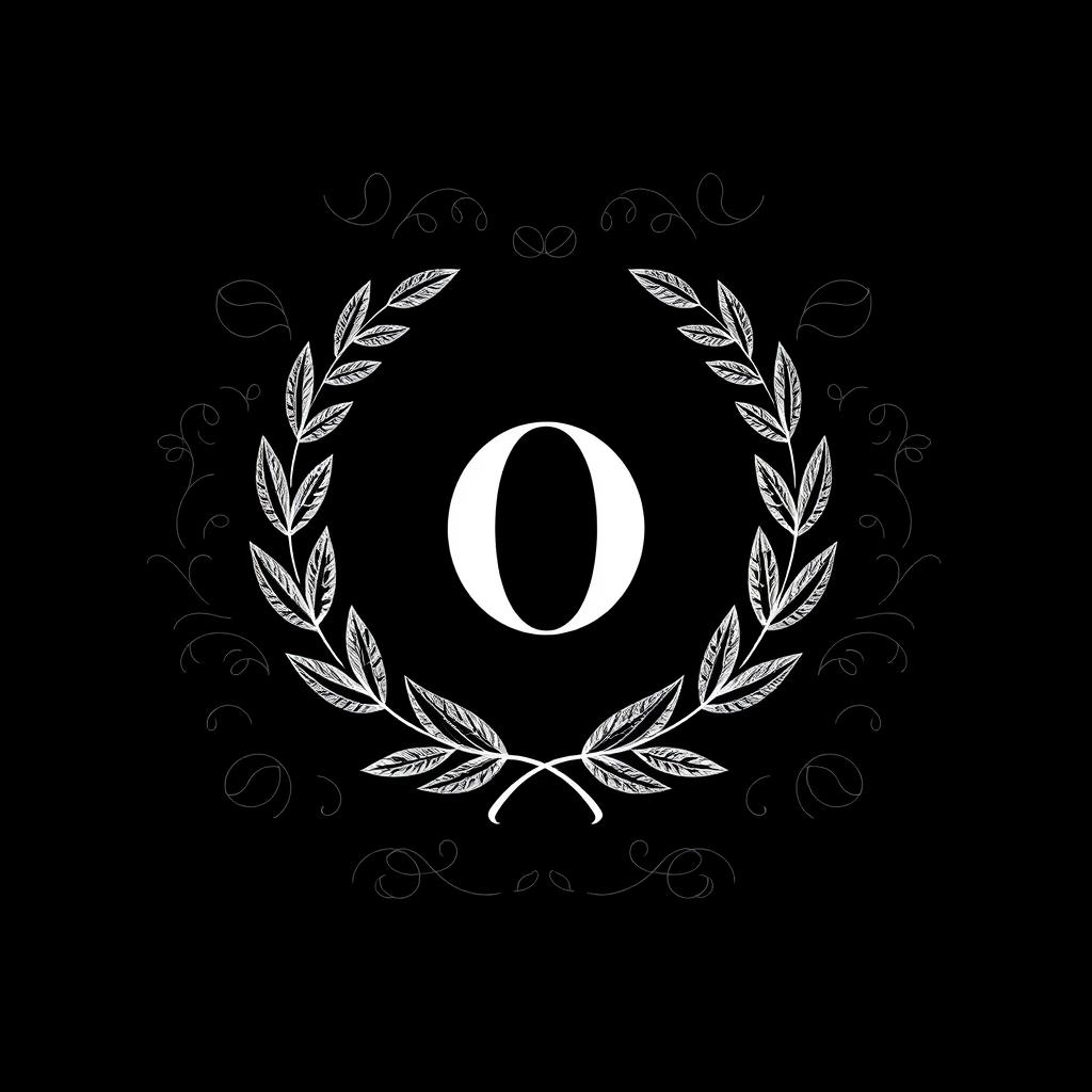 A logo featuring the letter 'O' prominently in the center, surrounded by an elegant wreath of laurel leaves