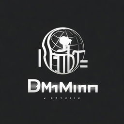 Create a standout logo for the company named DMND, featuring stark white font on a black background, complemented by a globe design.