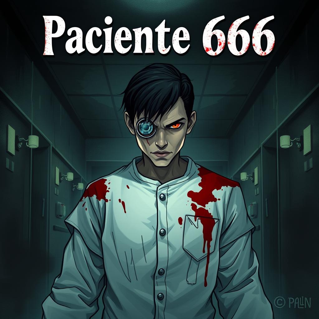 A book cover illustration for 'Paciente 666'