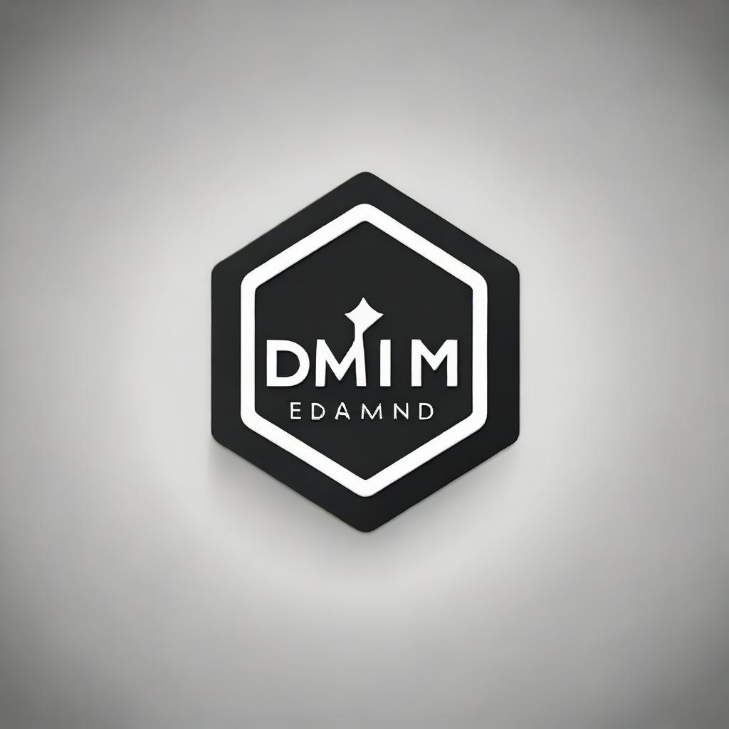 Create a logo for the company DMND with a black background and white font color.