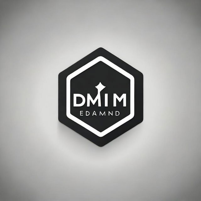 Create a logo for the company DMND with a black background and white font color.