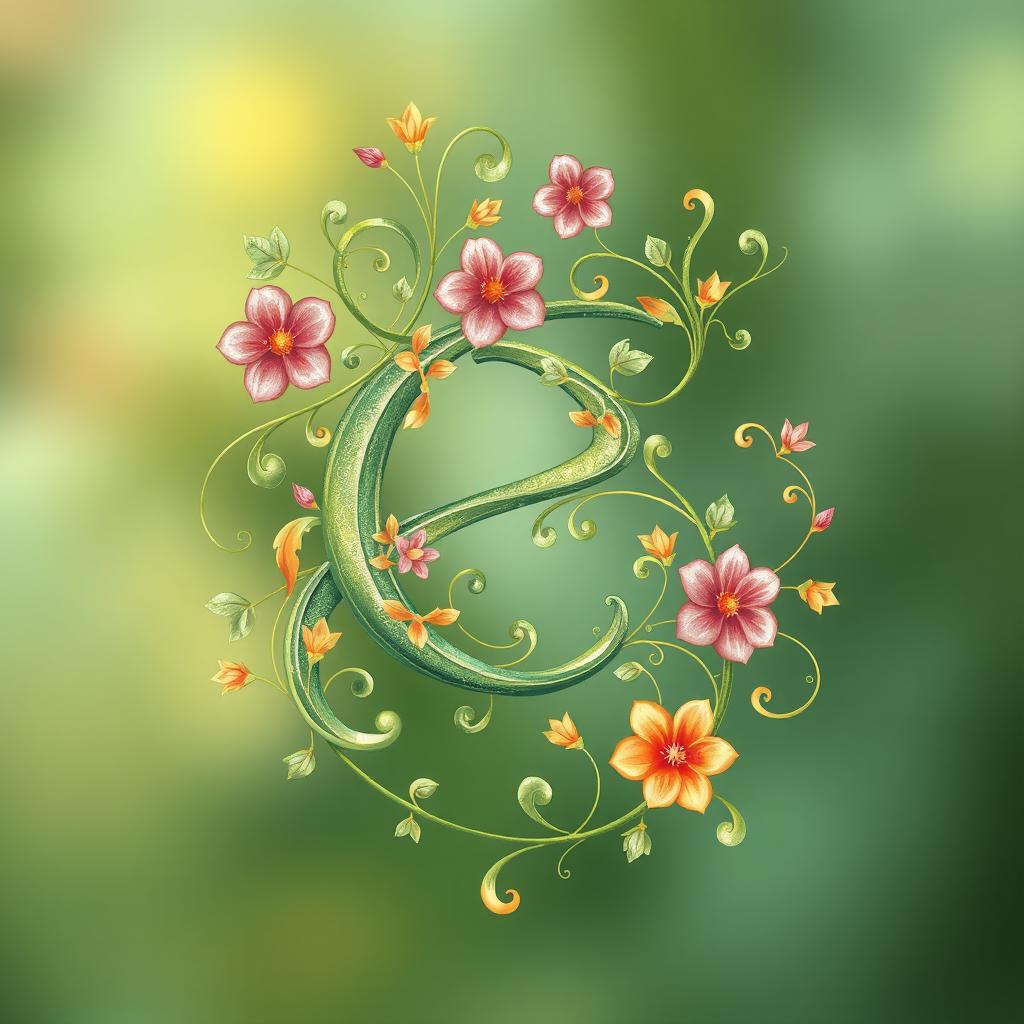 A beautifully intricate illustration of the letter 'ñ', rendered in an elegant, whimsical style