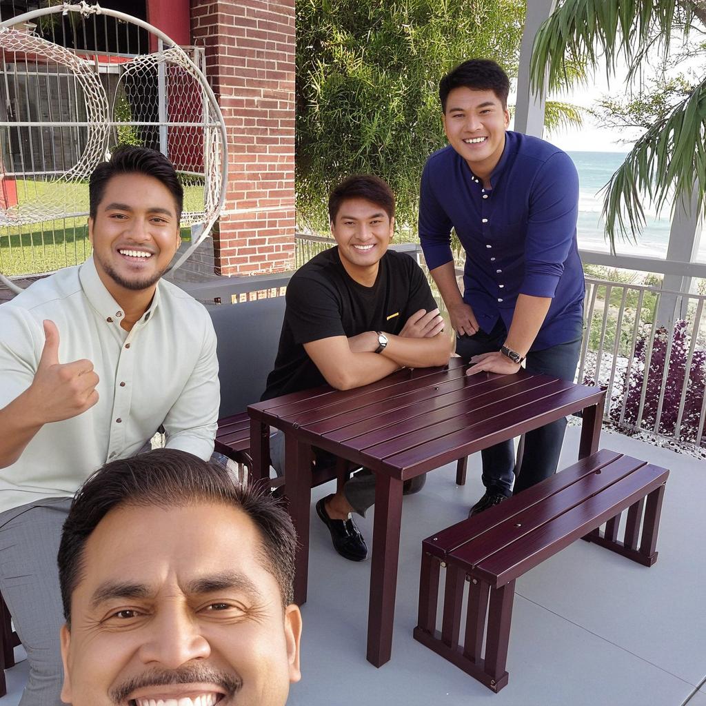 make the guy bottom left smile with closed mouth