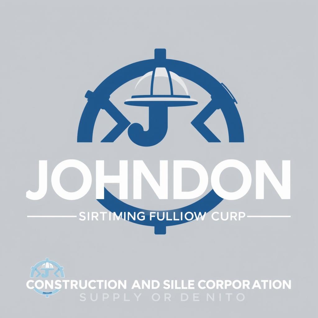A modern and sleek logo design for "Johndon Construction and Supply Corporation"