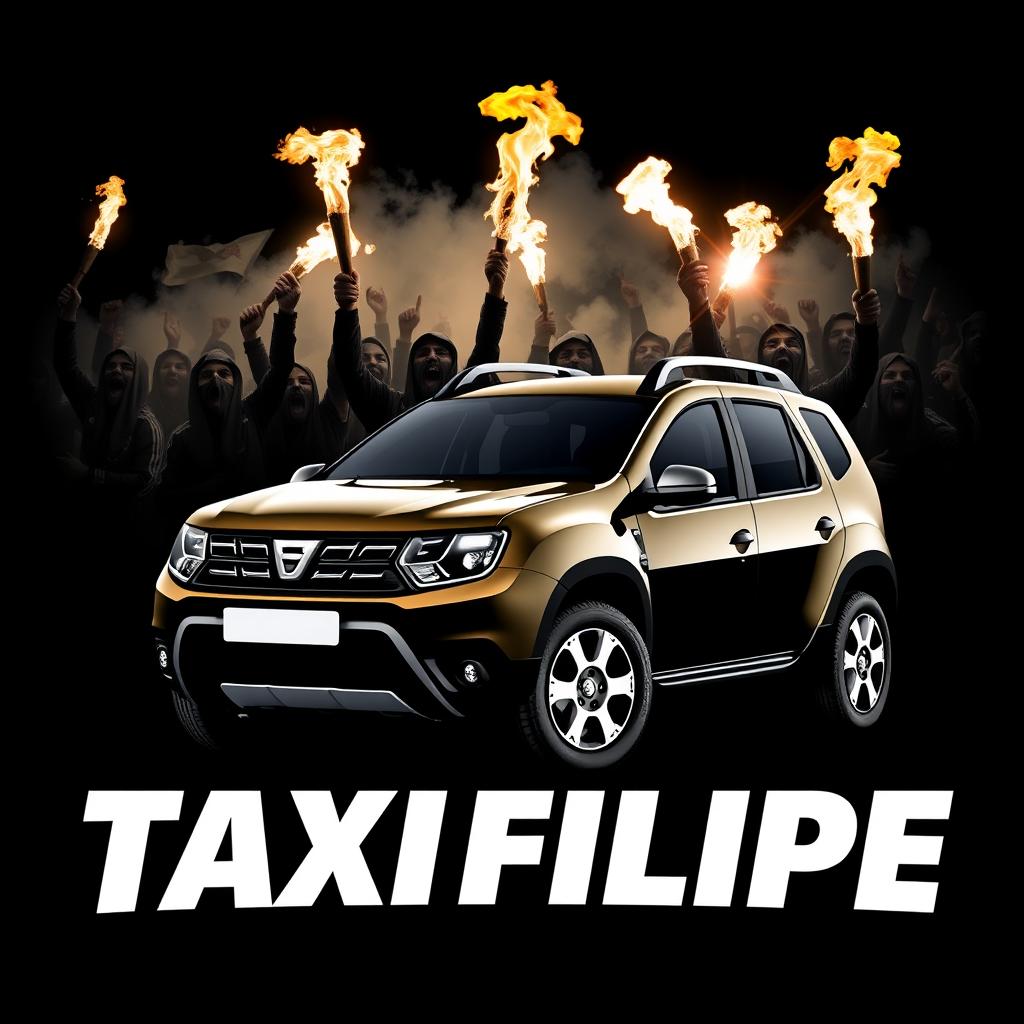 A dynamic logo design featuring the text 'TAXI FILIPE' in bold and striking font