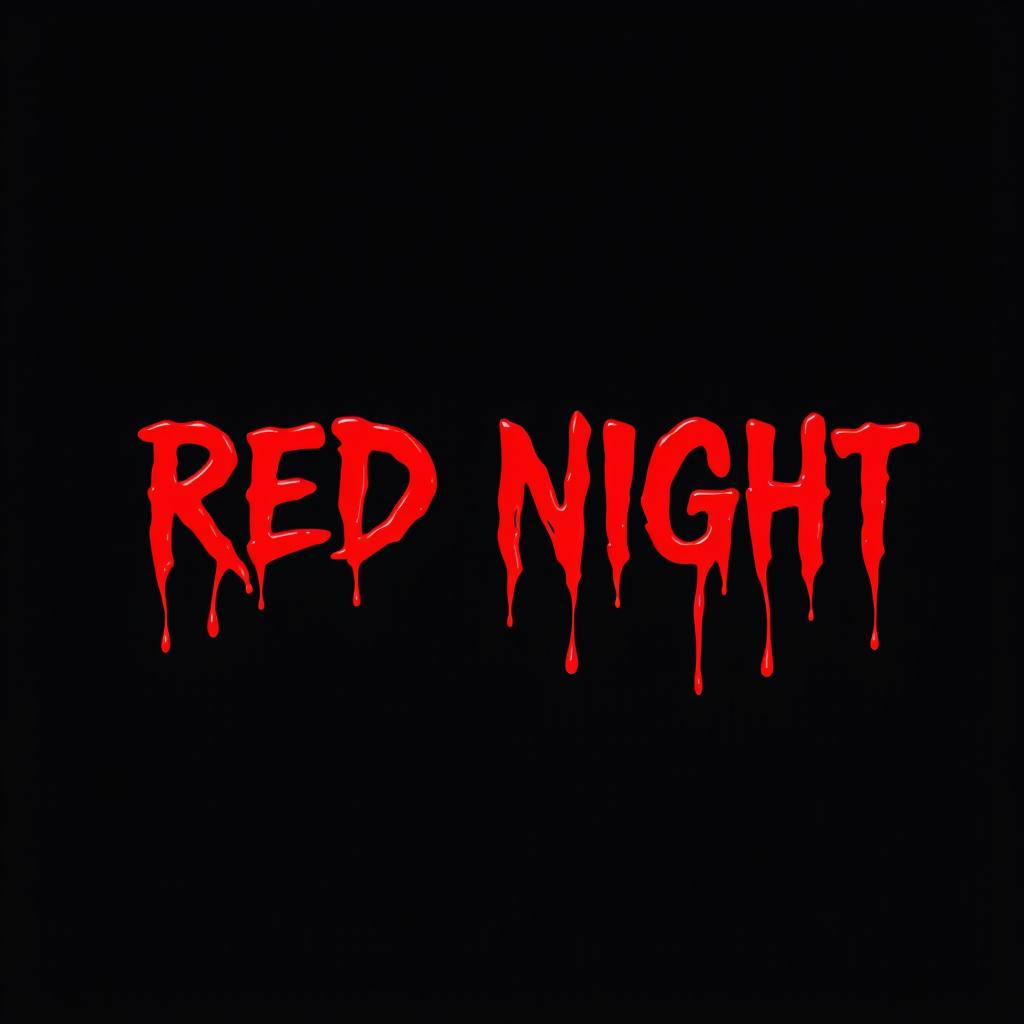 The phrase 'RED NIGHT' in a bold, stylized dripping blood text font, set against a deep black background