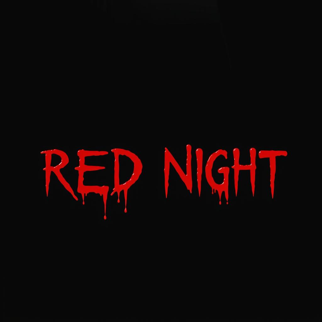 The phrase 'RED NIGHT' written in a bold, dramatic font, set against the backdrop of dark, ominous stairs