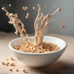 A surreal depiction of human joints audibly creaking, creating sounds louder than the snap, crackle, and pop of cereal being poured into a bowl early in the morning.